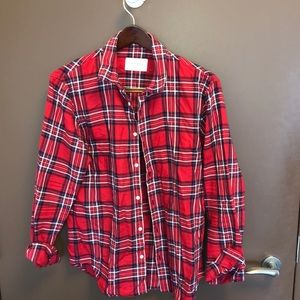 SANDRO Red Plaid Medium Shirt